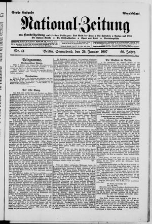 Nationalzeitung on Jan 26, 1907
