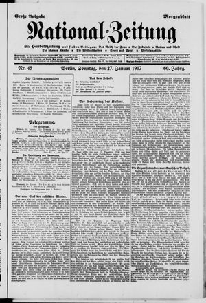 Nationalzeitung vom 27.01.1907