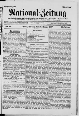 Nationalzeitung on Jan 28, 1907