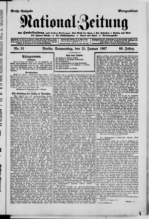 Nationalzeitung vom 31.01.1907
