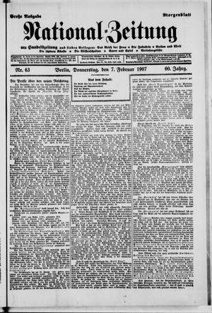 Nationalzeitung vom 07.02.1907