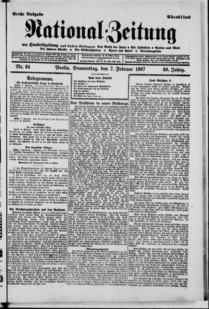 Nationalzeitung vom 07.02.1907