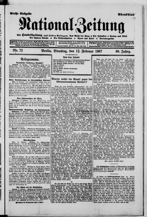 Nationalzeitung on Feb 12, 1907