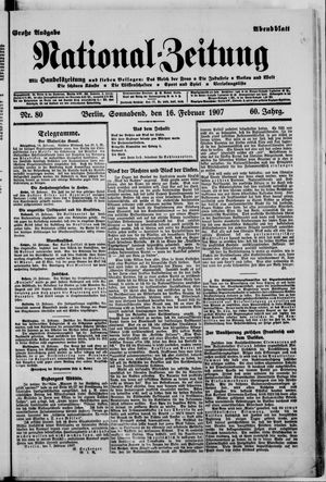 Nationalzeitung on Feb 16, 1907