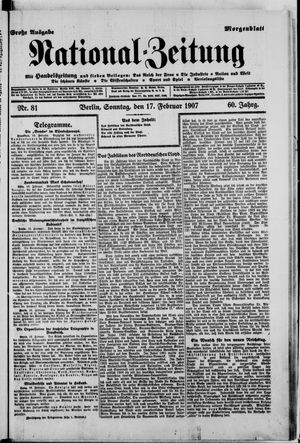 Nationalzeitung on Feb 17, 1907