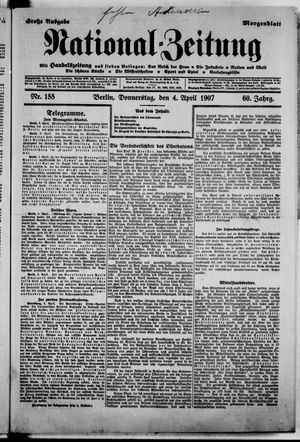 Nationalzeitung vom 04.04.1907