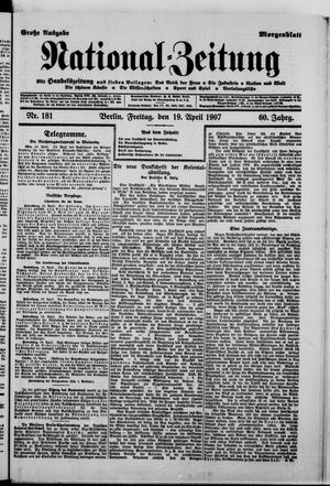 Nationalzeitung vom 19.04.1907