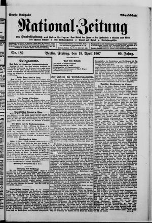 Nationalzeitung vom 19.04.1907