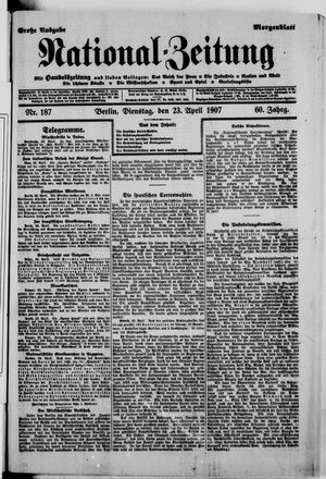 Nationalzeitung vom 23.04.1907