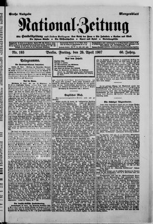 Nationalzeitung on Apr 26, 1907