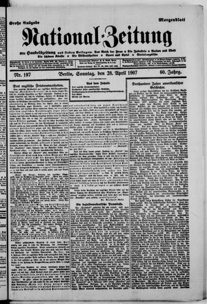 Nationalzeitung vom 28.04.1907