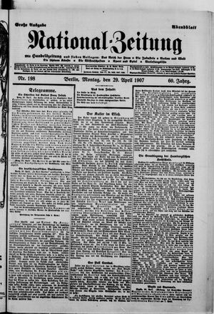 Nationalzeitung vom 29.04.1907