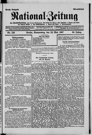 Nationalzeitung on May 23, 1907