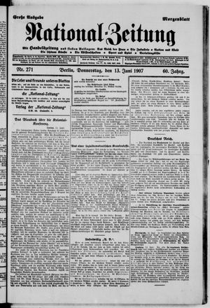 Nationalzeitung on Jun 13, 1907
