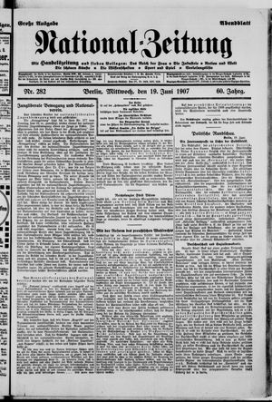 Nationalzeitung on Jun 19, 1907
