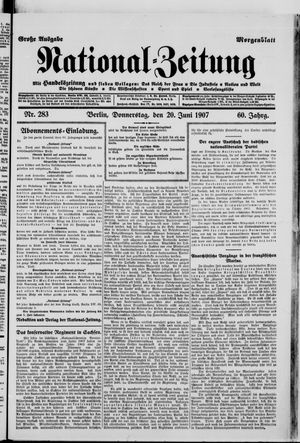 Nationalzeitung vom 20.06.1907