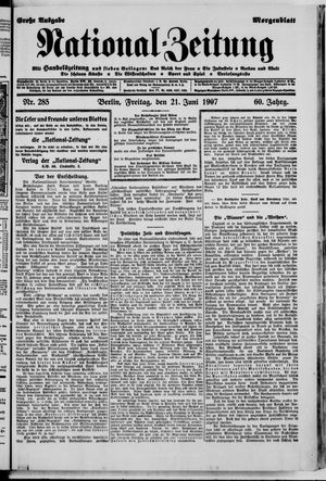 Nationalzeitung on Jun 21, 1907