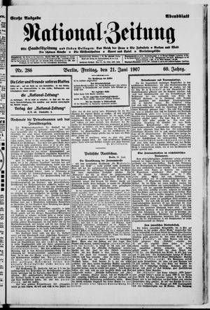 Nationalzeitung on Jun 21, 1907