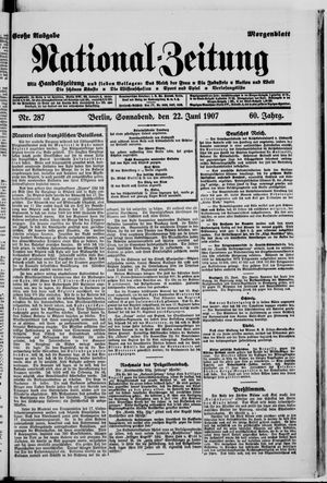 Nationalzeitung vom 22.06.1907