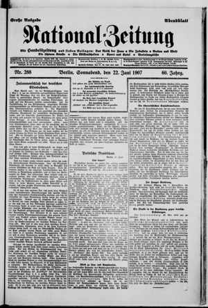 Nationalzeitung vom 22.06.1907
