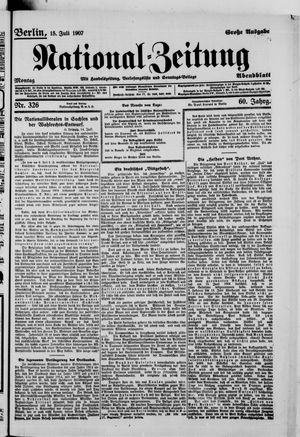 Nationalzeitung vom 15.07.1907