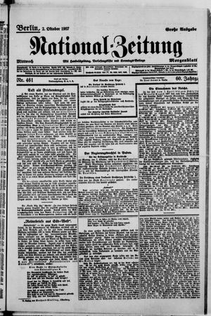 Nationalzeitung vom 02.10.1907