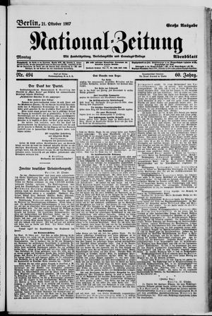National-Zeitung vom 21.10.1907