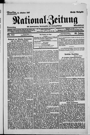 National-Zeitung vom 31.10.1907