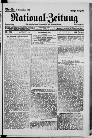 National-Zeitung vom 07.11.1907
