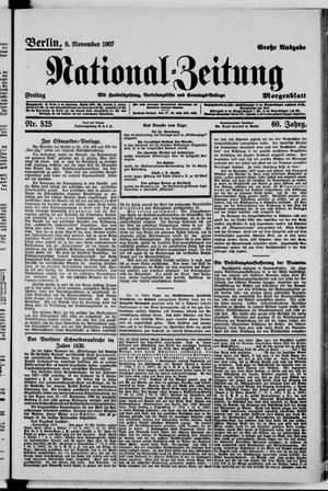 Nationalzeitung vom 08.11.1907