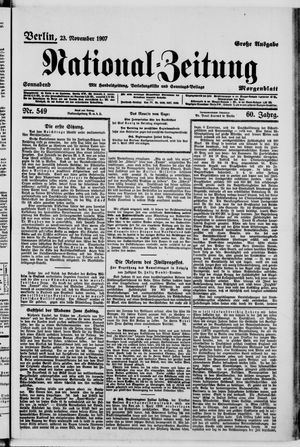 Nationalzeitung on Nov 22, 1907