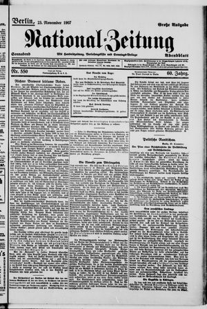 Nationalzeitung on Nov 22, 1907