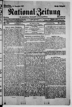 Nationalzeitung vom 31.12.1907