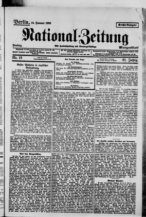 Nationalzeitung on Jan 10, 1908
