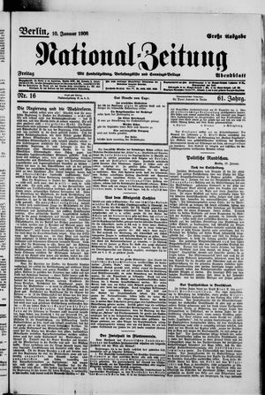Nationalzeitung on Jan 10, 1908