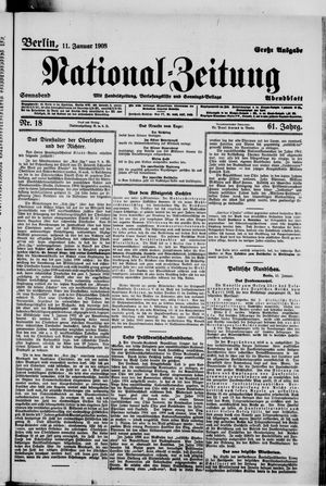 Nationalzeitung vom 11.01.1908