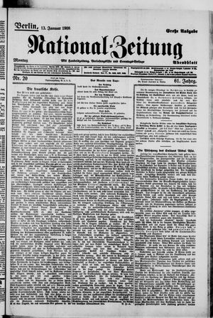 Nationalzeitung vom 13.01.1908