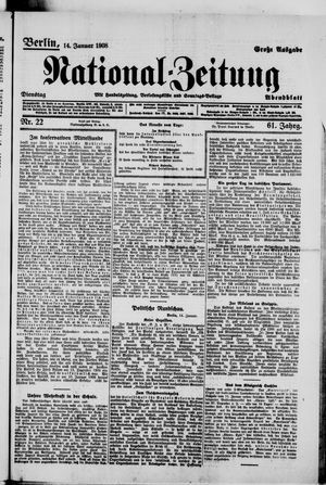 National-Zeitung vom 14.01.1908