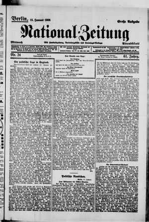 Nationalzeitung vom 15.01.1908