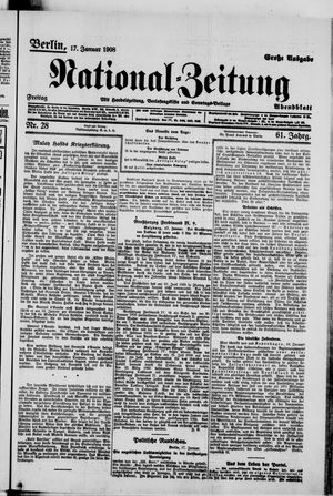 Nationalzeitung vom 17.01.1908