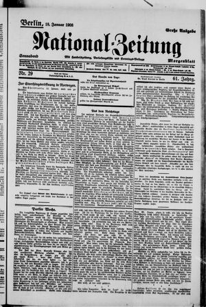Nationalzeitung vom 18.01.1908