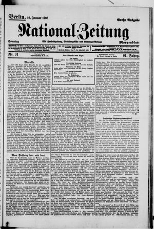 Nationalzeitung on Jan 19, 1908