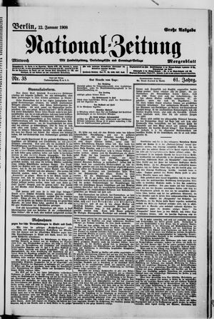 Nationalzeitung vom 22.01.1908