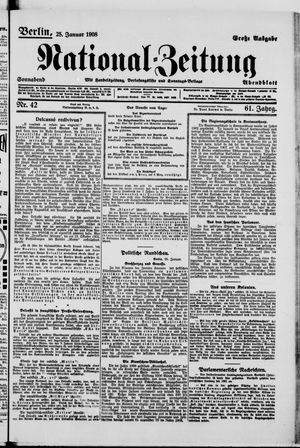 Nationalzeitung vom 25.01.1908