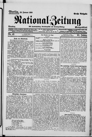 Nationalzeitung vom 28.01.1908