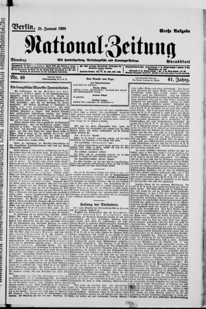 Nationalzeitung vom 28.01.1908