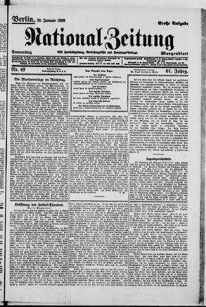 Nationalzeitung vom 30.01.1908