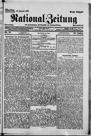 Nationalzeitung vom 30.01.1908