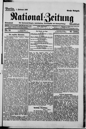 Nationalzeitung vom 01.02.1908