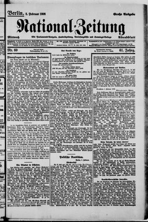 Nationalzeitung on Feb 5, 1908